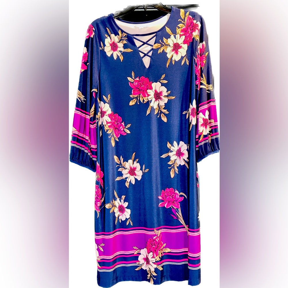 Floral Shift Dress size 10 Sandra Darren